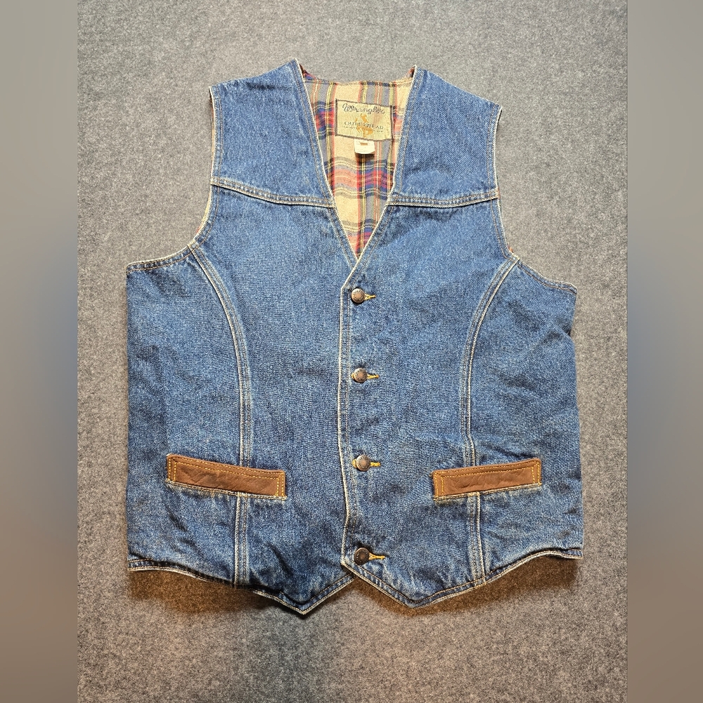 Wrangler Medium Lined Denim Vest with Cinchback - Picture 6 of 6